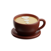 caffè oggetto cappuccino caffè illustrazione 3d png