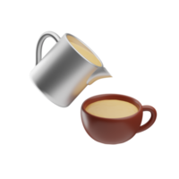 café objet café verser illustration 3d png