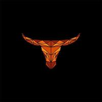bull head geometric colorful design vector
