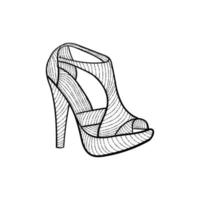 alto tacones bota línea Arte estilo creativo diseño vector