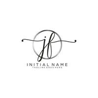 inicial jf femenino logo colecciones modelo. escritura logo de inicial firma, boda, moda, joyería, boutique, floral y botánico con creativo modelo para ninguna empresa o negocio. vector