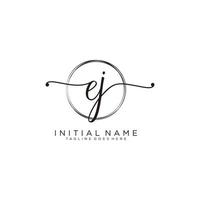 Initial EJ feminine logo collections template. handwriting logo of initial signature, wedding, fashion, jewerly, boutique, floral and botanical with creative template for any company or business. vector