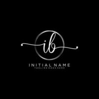 inicial ib femenino logo colecciones modelo. escritura logo de inicial firma, boda, moda, joyería, boutique, floral y botánico con creativo modelo para ninguna empresa o negocio. vector