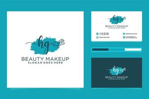 Initial HG Feminine logo collections and business card templat Premium Vector