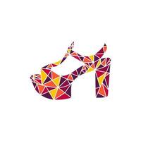 Polygonal high heels colorful illustration design vector