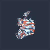 map of ireland geometric style design vector