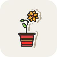 Flower Pot Vector Icon Design