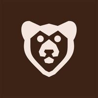 geometric bear head creative logo design vector