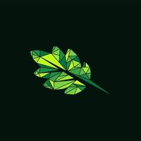 green oak leaf nature polygon creative design vector