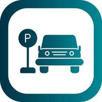 icono de vector de estacionamiento de coche