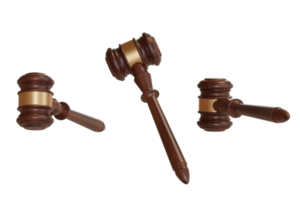 Set Judge gavel isolated 3D render png