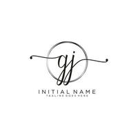 inicial gj femenino logo colecciones modelo. escritura logo de inicial firma, boda, moda, joyería, boutique, floral y botánico con creativo modelo para ninguna empresa o negocio. vector