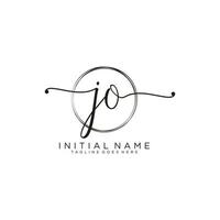 Initial JO feminine logo collections template. handwriting logo of initial signature, wedding, fashion, jewerly, boutique, floral and botanical with creative template for any company or business. vector