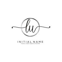 Initial LU feminine logo collections template. handwriting logo of initial signature, wedding, fashion, jewerly, boutique, floral and botanical with creative template for any company or business. vector