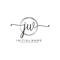 Initial JW feminine logo collections template. handwriting logo of initial signature, wedding, fashion, jewerly, boutique, floral and botanical with creative template for any company or business. vector