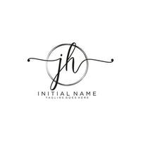 inicial J h femenino logo colecciones modelo. escritura logo de inicial firma, boda, moda, joyería, boutique, floral y botánico con creativo modelo para ninguna empresa o negocio. vector