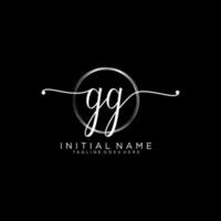 inicial gg femenino logo colecciones modelo. escritura logo de inicial firma, boda, moda, joyería, boutique, floral y botánico con creativo modelo para ninguna empresa o negocio. vector