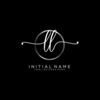 inicial ll femenino logo colecciones modelo. escritura logo de inicial firma, boda, moda, joyería, boutique, floral y botánico con creativo modelo para ninguna empresa o negocio. vector