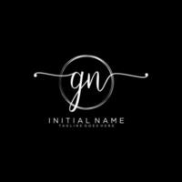 inicial gn femenino logo colecciones modelo. escritura logo de inicial firma, boda, moda, joyería, boutique, floral y botánico con creativo modelo para ninguna empresa o negocio. vector