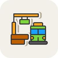 Train Platform Vector Icon Design