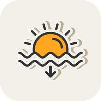 diseño de icono de vector de puesta de sol