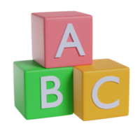 Alphabet Cube 3D Illustration png