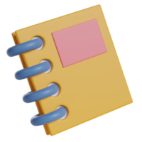 illustration 3d de cahier png