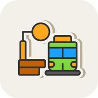 Train Stop Vector Icon Design