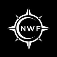 NWF abstract monogram shield logo design on black background. NWF creative initials letter logo. vector