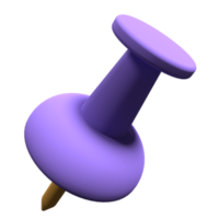 Push pin isolated on transparent background. Push pin cute element 3d render. 3d rendering illustration png