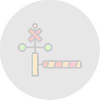 Railroad Crossing Vector Icon Design