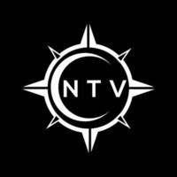 NTV abstract monogram shield logo design on black background. NTV creative initials letter logo. vector