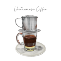 Watercolor Painting of Vietnamese Coffee png