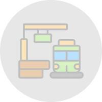 Train Platform Vector Icon Design