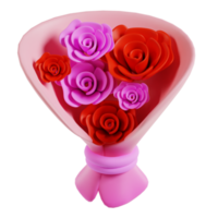 3d rosa ramalhete png