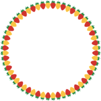 strawberry fruit circle boarder pattern frame png