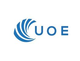 UOE letter logo design on white background. UOE creative circle letter logo concept. UOE letter design. vector