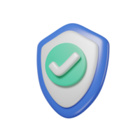 shields protection about database and security icon 3D rendering png