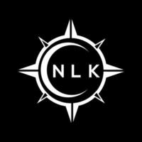 NLK abstract monogram shield logo design on black background. NLK creative initials letter logo. vector