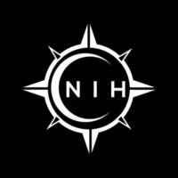 NIH abstract monogram shield logo design on black background. NIH creative initials letter logo.NIH abstract monogram shield logo design on black background. NIH creative initials letter logo. vector