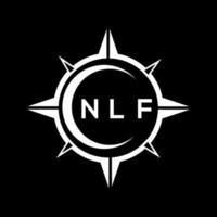 nlf resumen monograma proteger logo diseño en negro antecedentes. nlf creativo iniciales letra logo. vector