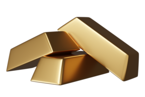 Gold bars pile icon 3d isolated. investment or business finance, loan concept, 3d render illustration png