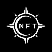nft resumen monograma proteger logo diseño en negro antecedentes. nft creativo iniciales letra logo. vector