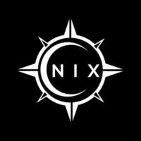 NIX abstract monogram shield logo design on black background. NIX creative initials letter logo. vector