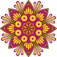 ethnisch Mandala mit bunt Ornament zum Kunst auf das Mauer. Stoff Muster. Karte texturiert Hintergrund Fliese Schablone Aufkleber und Textil. abstrakt Illustration. png