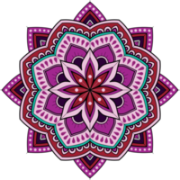 ethnique mandala avec coloré ornement pour art sur le mur. en tissu modèle. carte texturé fond d'écran tuile pochoir autocollant et textile. abstrait illustration. png