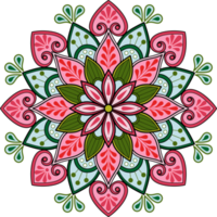 ethnique mandala avec coloré ornement pour art sur le mur. en tissu modèle. carte texturé fond d'écran tuile pochoir autocollant et textile. abstrait illustration. png