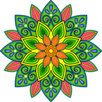 etnico mandala con colorato ornamento per arte su il parete. tessuto modello. carta strutturato sfondo piastrella stampino etichetta e tessile. astratto illustrazione. png