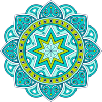 etnico mandala con colorato ornamento per arte su il parete. tessuto modello. carta strutturato sfondo piastrella stampino etichetta e tessile. astratto illustrazione. png