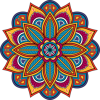 etnico mandala con colorato ornamento per arte su il parete. tessuto modello. carta strutturato sfondo piastrella stampino etichetta e tessile. astratto illustrazione. png